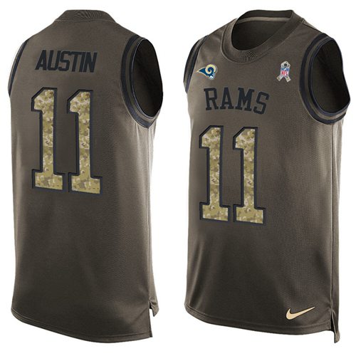 Nike Rams #11 Tavon Austin Green Men's Stitched NFL Limited Salute To Service Tank Top Jersey - Click Image to Close